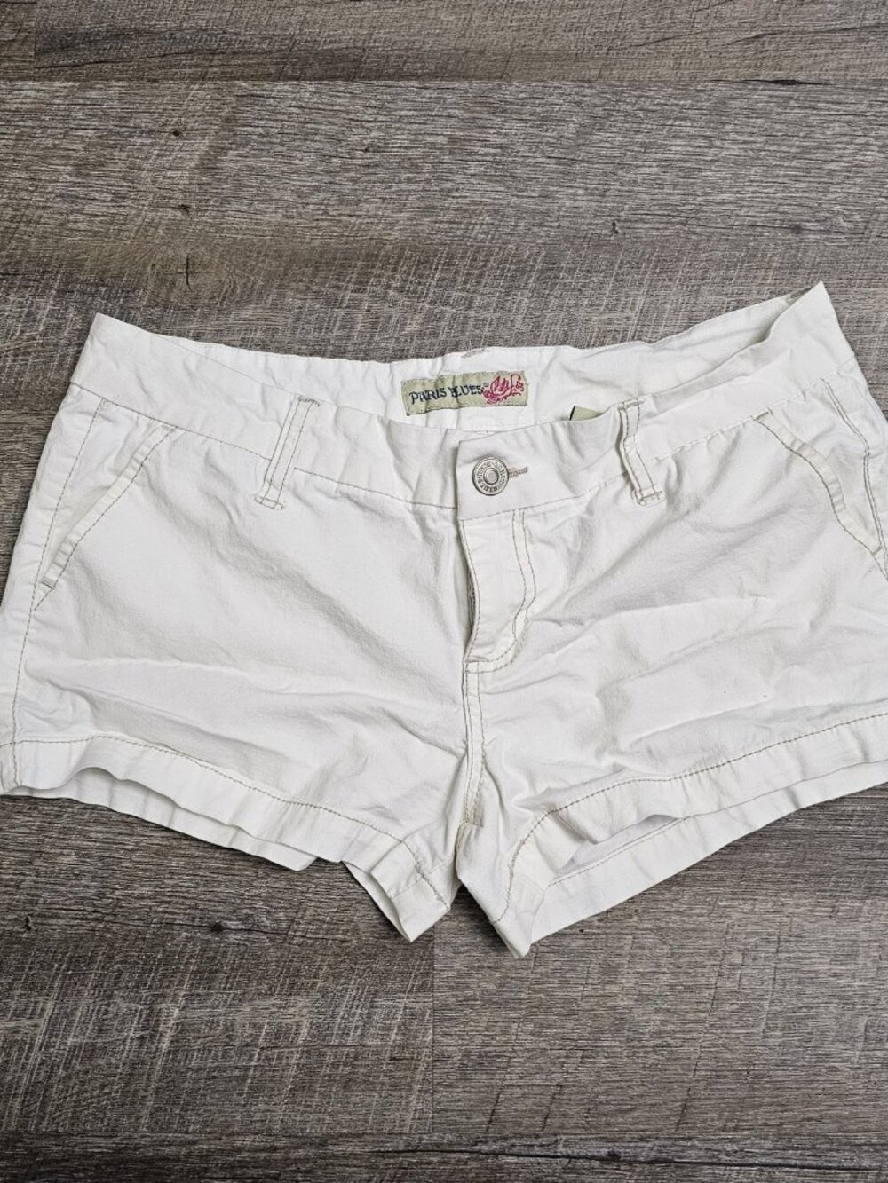 Paris Blues White Shorts Juniors 9 Low Rise Y2K 2000s Stretch